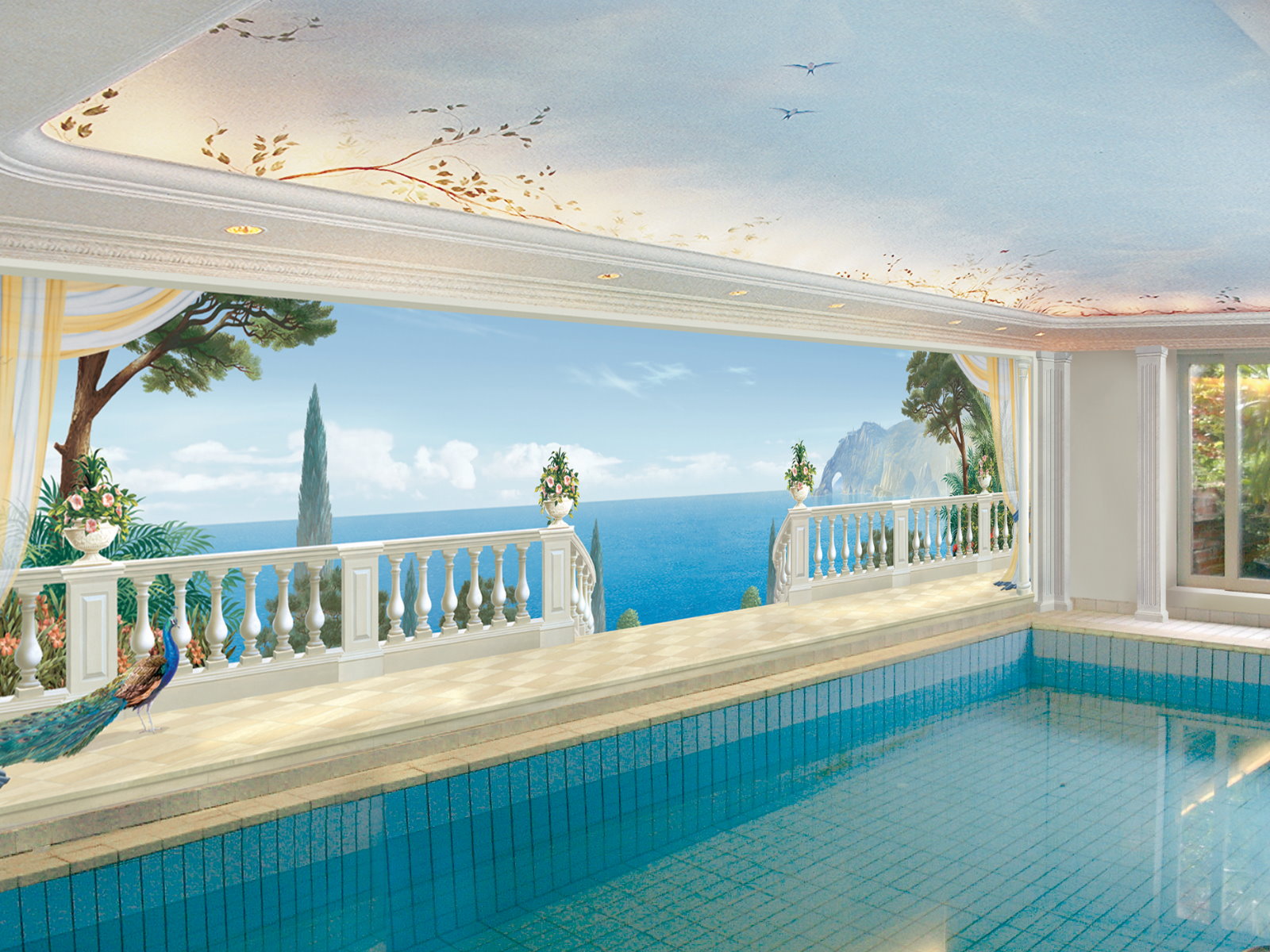 Randolph Ruhl - büro design - Nachher Tuchspanndecke Pool